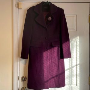 Deep wine, tailored ladies coat in UK 12 /US 8. UK dept store -John Lewis brand.